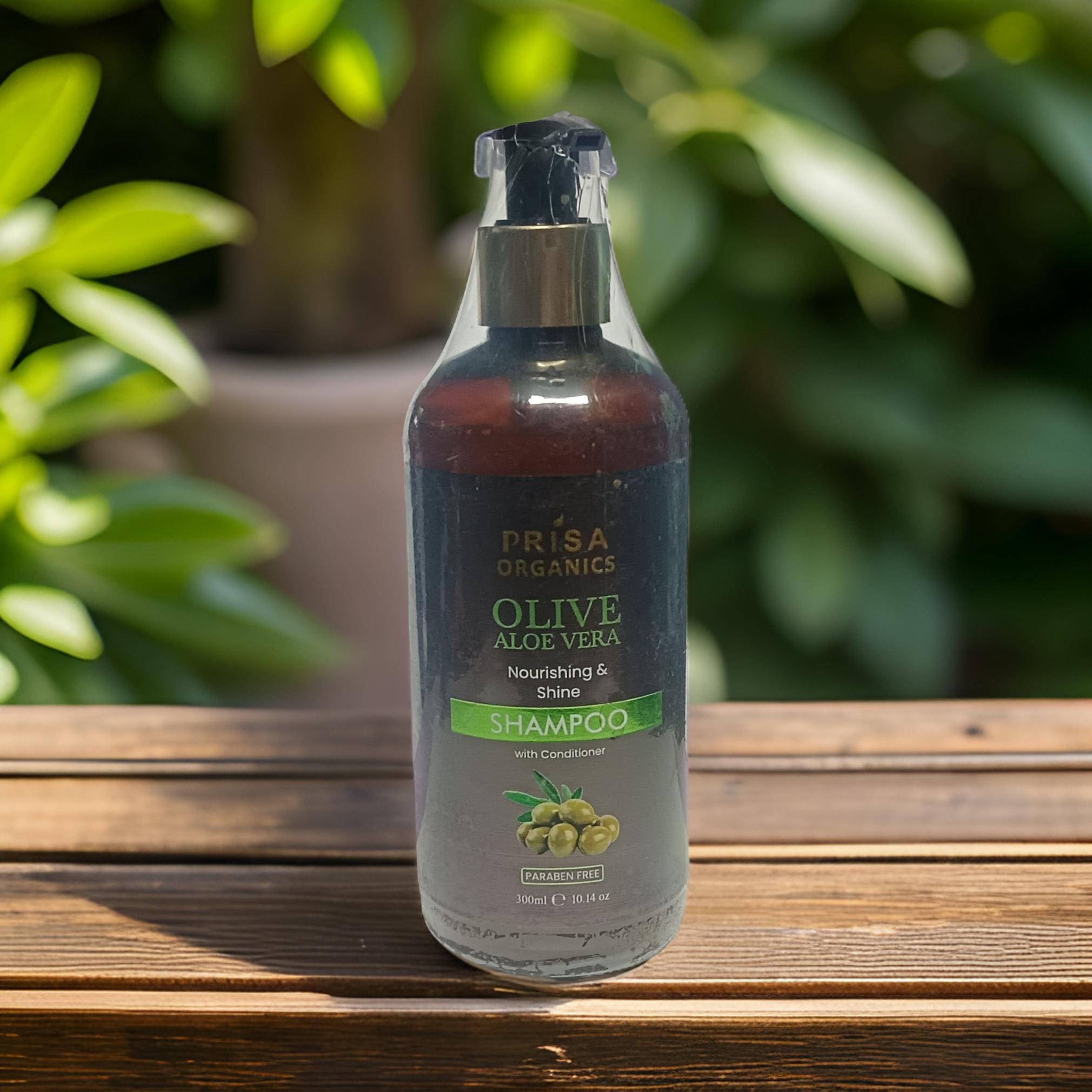 Prisa Organics Olive Aloe Vera Nourishing Shampoo with Conditioning, 300ml