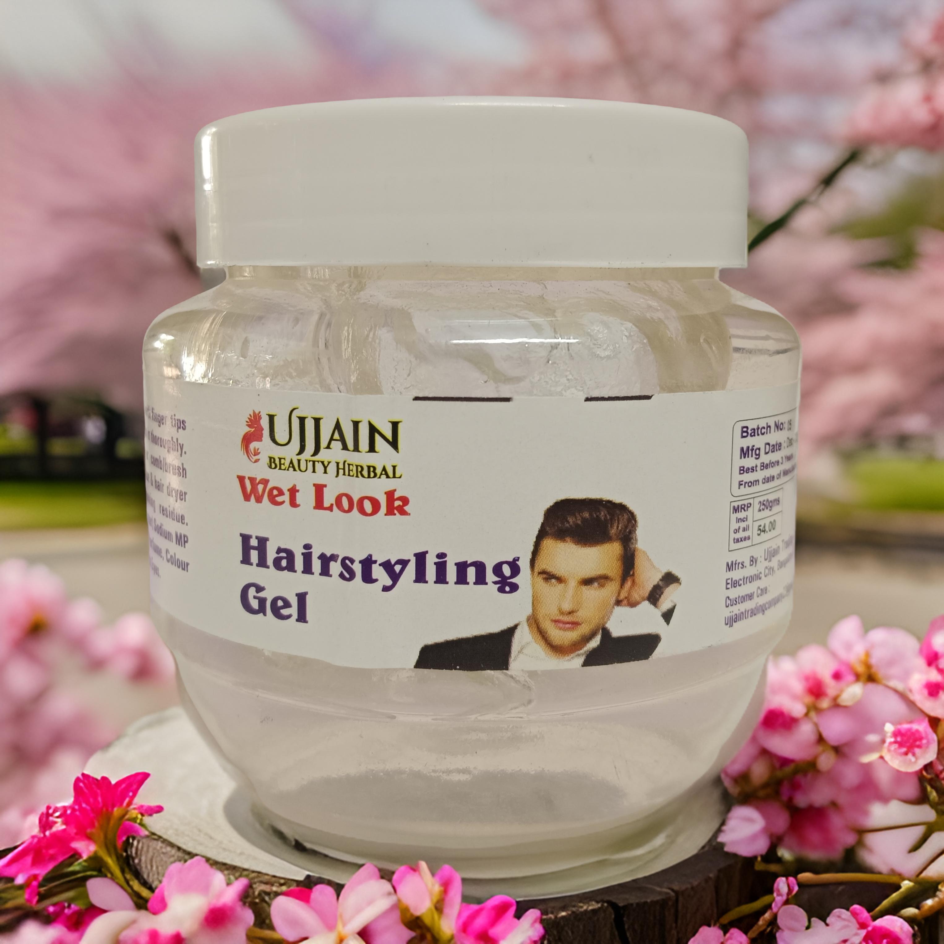 Ujjain Water Gloss Wet Look Hair Styling Gel, White, 250g