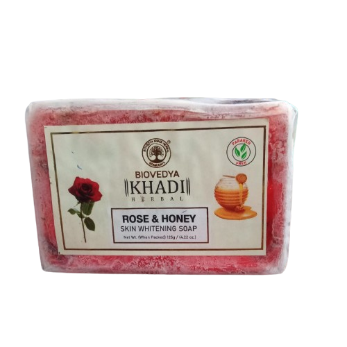 Biovedya Khadi Herbal Rose & Honey Soap (125g)