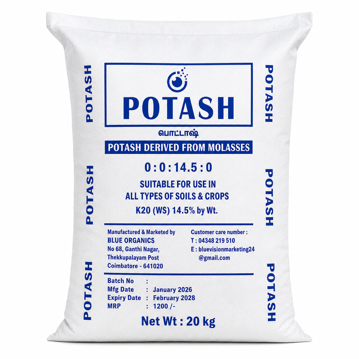 ORGANIC POTASH 20KG
